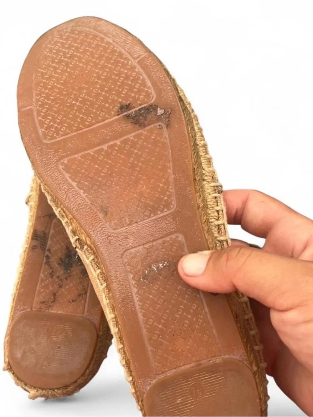 Tory Burch Tan Canvas Espadrilles Size 7.5